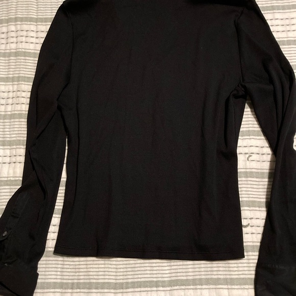 Veronica Beard Black Button-Front Long Sleeve Shirt - Picture 6 of 6